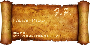 Fábián Piusz névjegykártya